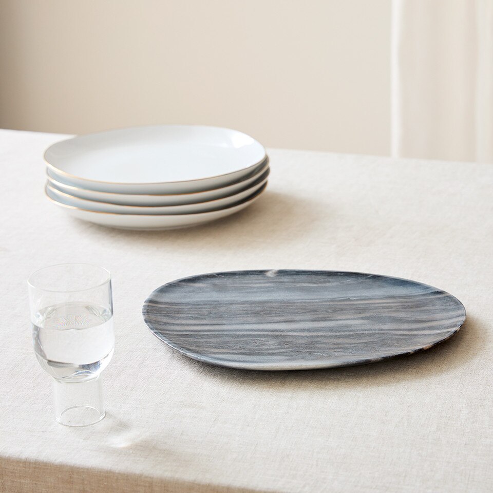 Organic Marble Serveware Platter West Elm UK